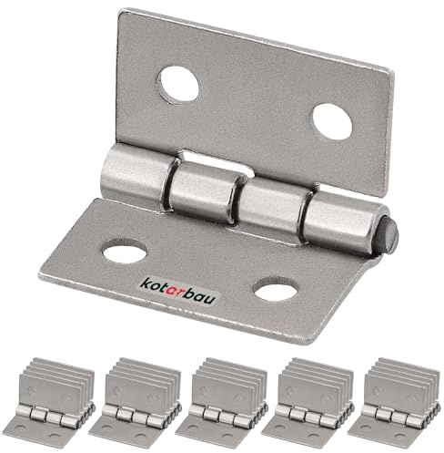 KOTARBAU® 25er Set Möbelscharnier 20 mm Möbelband Schrankscharnier Nickel Gerollte Scharniere Klappbar Klavierband Steckverbinder Kistenband Werkzeugkästen