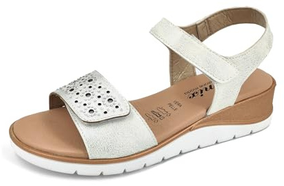 JOMIX Sandales Femme avec Scratch pour été, Chaussures de Randonnée Confortable, Extérieur Plage Fabriqué en Italie