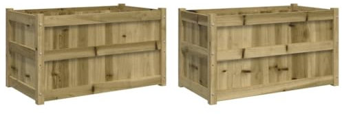 vidaXL Jardinières 2 pcs, Lits Surélevé, Bacs à Fleurs, Pots de Plantes, Boîtes à Fleurs Jardin Patio Terrasse, Bois de Pin Imprégné