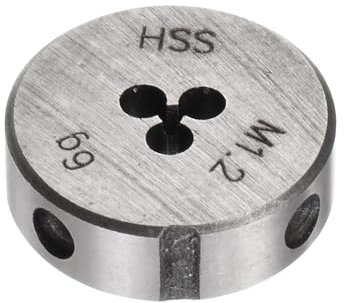 QUARKZMAN Runde Schneideisen, Metrisches M1,2 x 0,25 Gewinde (Rechtsgewinde), Hochgeschwindigkeitsstahl (HSS) Schneideisen Reparaturwerkzeug