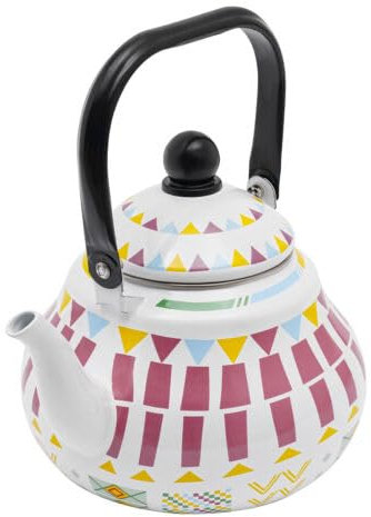 Bollitore da 2,5 l, smaltato, retro con manico resistente al calore, per cucina, casa, caffè, campeggio, fornello a gas