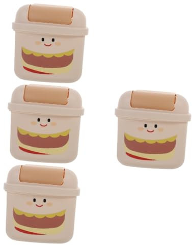 Cabilock 4 Piezas Bote De Basura De Escritorio Mini Bote De Basura Papelera De Escritorio Mini Bote De Basura De Encimera Bote De Basura De Sobremesa Mini Papelera De Escritorio Páginas