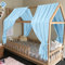 HOTUT Hausbett Himmel,2 Stück Betthimmel Babybett aus Musselin,Weich und atmungsaktiv Baldachin Kinderzimmer Deko,Babybett Himmel Deko Set für Mädchen & Jungen-62 x 270cm Himmelblau