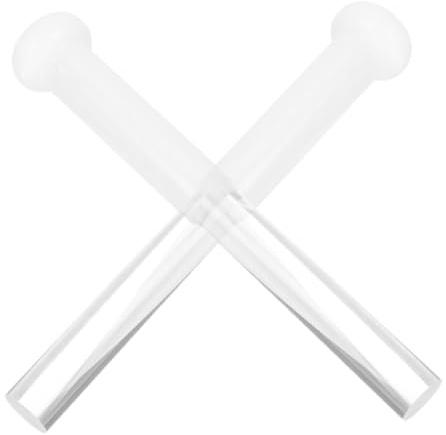 ibasenice 2pcs Acrylic Crystal Wand Mallet for Singing Bowl Strike Replacement Sound Bowl Striker Stick