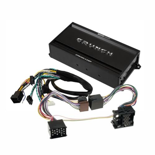 CRUNCH CRE400.4DSP-ISO.M18-4 CH CLASS A/B Auto Verstärker - Kompatibel mit BMW - 4 x 50W RMS und 6 CH 32 Bit DSP - integr. Bluetooth für Audio Steaming und APP