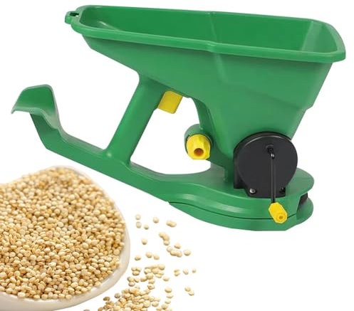 Épandeur de gazon rotatif portable, épandeur de semences portatif de 1,5 L avec réglage à 5 vitesses, distribution de semences et d'engrais pour jardins, pelouses, petites fermes, jardinière manuell