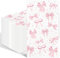 Rosa Schleife Serviette,50 Stück Rosa Schleife Party Dekorationen, 50 Stück süße Schleife PartyServiette, Party Geschirr Supplies für Verlobung, Mädchen, Babyparty, Hochzeit