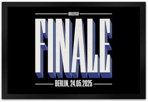 speecheese Finale 2025 Bielefeld Fußmatte XL in 40x60 cm für das Pokalfinale in Berlin Lustige Türmatte mit Fußball-Spruch als Geschenkidee