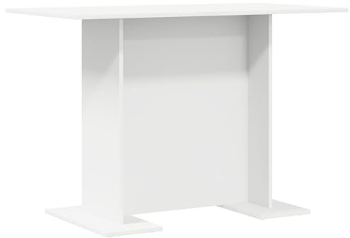 vidaXL Esstisch Weiß 110 x 60 x 75 cm Holzwerkstoff, Moderner rechteckiger Esstisch aus langlebigem Holz für die Küche, beiges Set für 6 Personen, ideal für Familientreffen