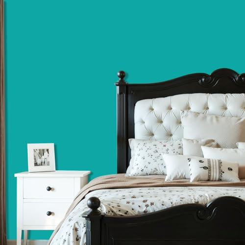 DERUINVAIO Peel and Stick Wallpaper Seamless Plain Mixture Dark Spring Teal Color Removable Wallpaper Contact Paper for Living Room Bedroom Bathroom Kitchen Countertop 45cm x 300cm