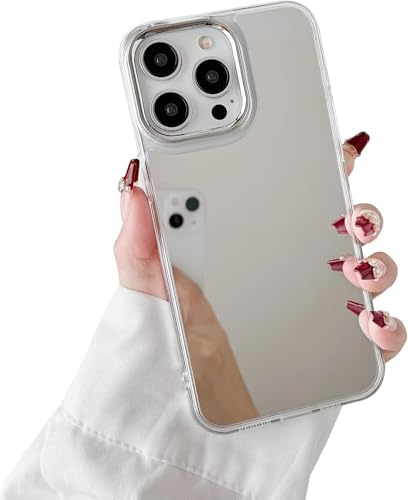 PONRFEKT für Google Pixel 7 Spiegel Hülle,Luxus Spiegel Makeup Handyhüllen für Mädchen und Frauen Soft TPU Stoßfeste Anti-Kratz Schutzhülle-H