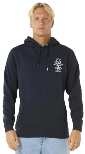 Rip Curl Mens Search Icon Sweatshirt Hoody Hoodie - Navy/Grey - L