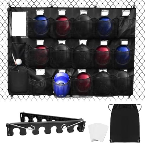 BOOSTEADY Baseballhelmtasche mit Schlägerhalter für 15 Spieler, Baseball-/Softball-Dugout-Organizer, Helme, Handschuhe, Bälle, Aufbewahrung
