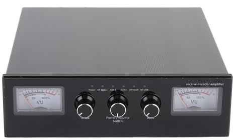 Acouto Verstärker mit VU -Meter 200W Optischer Koaxialeingang Treble Bass HiFi Stereo -AMP für Home US Steckermesserverstärker Der Messgerät Dyna VU Messmesser Amplifierbluetooth AMP mit (EU-Stecker)
