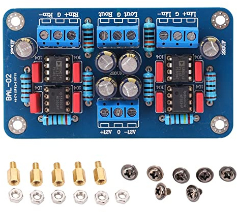 Ausgeglichene Preamp Platine, Balanced to Unbalanced Vorverstärker, 86x49mm, hohe Präzision - Geringe Verzerrung, Rauschunterdrückung, für Verstärker Nachrüsten