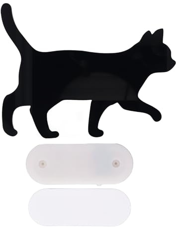 ViaGasaFamido Katzen-Nachtlicht, Sprachaktiviert, Schwarze Katzen-, Lampe, Batteriebetrieben, Wanddekoration für Schlafzimmer, Kinderzimmer, Flur, Küche