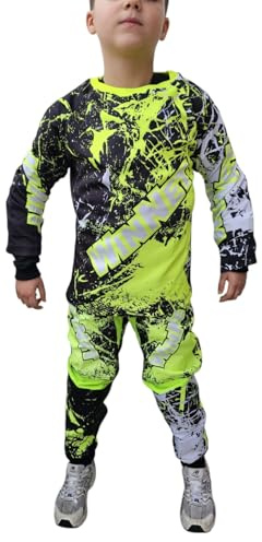 WinNet Completino tuta Bimbo Bambino Moto Cross Quad Maglia maglietta + Pantalone (10/12 ANNI)