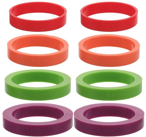 SMASOLO Lot de 8 Anneaux de Guidage Silicone pour Rouleau à Pâtisserie, Épaisseurs Variées 2mm-10mm, Anneaux Réglables pour Pâte Uniforme, Accessoires Cuisson Maison et