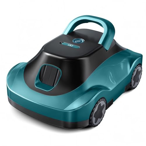 Robot Piscine, Aspirateur Piscine sans Fil, 180 Min d'Autonomie, Aspiration Puissante, Navigation Intelligente, Filtration Ultra-Fine, Auto-Parking, Robot Piscine sans Fil pour Piscines Hors Sol 200m²