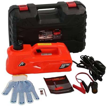 Tbest Cric de Voiture électrique 12 V, 5 Tonnes, Kit de Levage Hydraulique de Voiture avec Pompe à Air, Lumière LED, Cric Automatique Portable pour Camion SUV, Changement de Pneu
