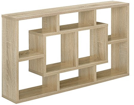 [en.casa] Design Wandregal in Eichen-Optik 85 x 47,5 x 16 cm Regal Bücherregal Hängeregal Büro