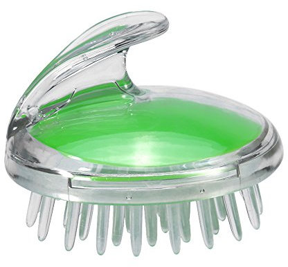 Masajeador de cuero cabelludo, masajeador de cabello, cuidado de la salud champú masajeador de cuero cabelludo ducha cepillo de lavado de pelo masaje herramienta de belleza peine(verde claro)