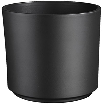 Dehner Übertopf Nele, Ø 32 cm, Höhe 27 cm, Keramik, dunkelgrau