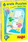 HABA 305235-6 erste Puzzles – Mein Tag, Puzzle ab 2 Jahren mit extragroßen Teilen und Holzfigur zum freien Spielen