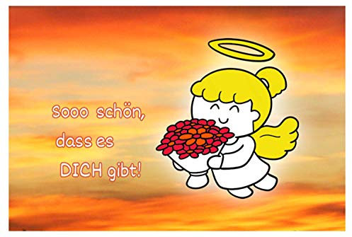 Paul & Lilli Engelige Grüße - 100 Schutzengel Kärtchen Motiv Schön, dass es Dich gibt - 5,5 x 8,5 cm