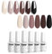 Vishine Nude Brown Collection Gel Nail Polish Set - 6 Colors, UV LED Soak Off Gel Polish 0.27 OZ 8ML