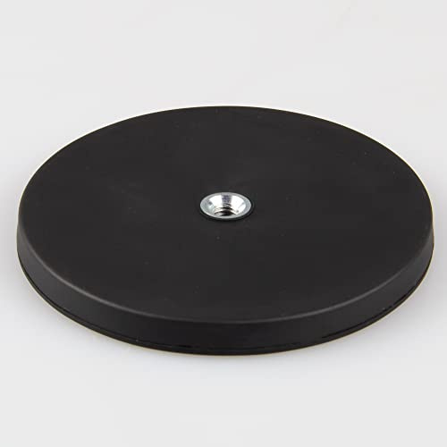 Magna-C® Neodym-Magnet gummiert schwarz | Magnet mit M6 Innengewinde | Ø88 x 8,5mm | extrem starke Haftkraft (55KG) | Ideal für lackierte Flächen
