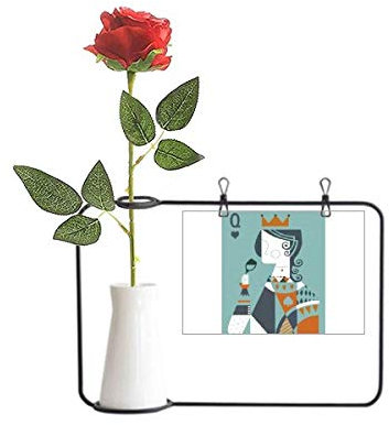 Beauty Gift Cartes à jouer Illustration Q Motif roses artificielles à suspendre Vase Décoration Bouteille