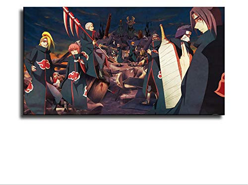 Naruto-Charaktere Akatsuki Pain Itachi Leinwand-Kunstposter und Wandkunstdruck, modernes Familienschlafzimmerdekor-Poster, Geschenk