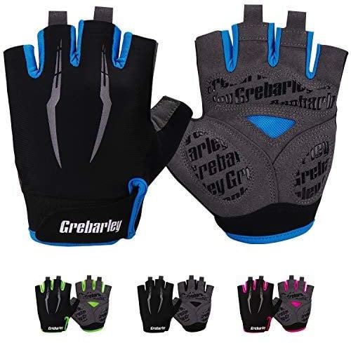 Grebarley Guantes de Ciclismo,Guantes MTB,Adecuado para Ciclismo de Montaña,Todo el Vehículo de Terreno,Bicicleta de Montaña,Guantes de Verano para Hombre/Mujer (Azul, XXL)