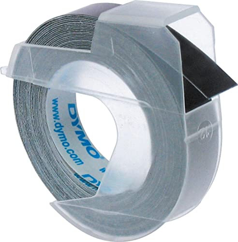 Dymo ORIGINAL Vinyl selbstklebendes Prägeband Schriftband, weißer Druck auf, 3 Stück