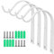 4 pcs Ganchos de Pared para Macetas, Gancho de Soporte de Pared para Cesta Colgante, con Tornillos, para Plantas Cestas de Jardín Comederos para Pájaros, Linterna, Campanillas de Viento (Blanco)