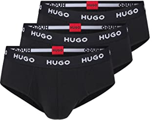 HUGO Herren HIPBRIEF TRIPLETPACK Dreier-Pack Slips aus Stretch-Baumwolle mit Logo am Bund
