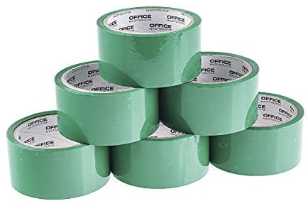 OFFICER PRODUCTS Products 15025031-02 - Nastro adesivo per imballaggio, 6 rotoli, larghezza 48 mm x lunghezza 46 m, in polipropilene, con adesivo acrilico, nastro per imballaggio, pacchi