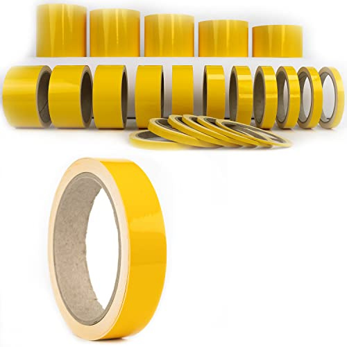 Auto Zierstreifen Folie Gelb Glänzend Folienstreifen Autodekor Folie Yellow Shiny Pinstripes Boot Basteln Modelbau (20 mm)