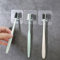 FOUTP 4PCS Support de Brosse à Dents, Support Mural Porte-Brosse à Dents Transparent, Universels pour Brosse à Dents Mural, Réutilisable Porte-Brosse à Dents Transparent Crochets Muraux Adhésifs