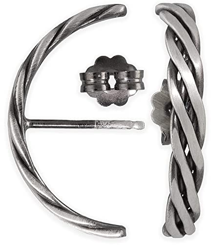 Handmade geschenk für sie Sterling Silber zierliche Ohrstecker minimalistische Ohrstecker Silber Ohrstecker geometrische Ohrringe hypoallergen Huggie Ohrringe Hosenträger Ohrringe