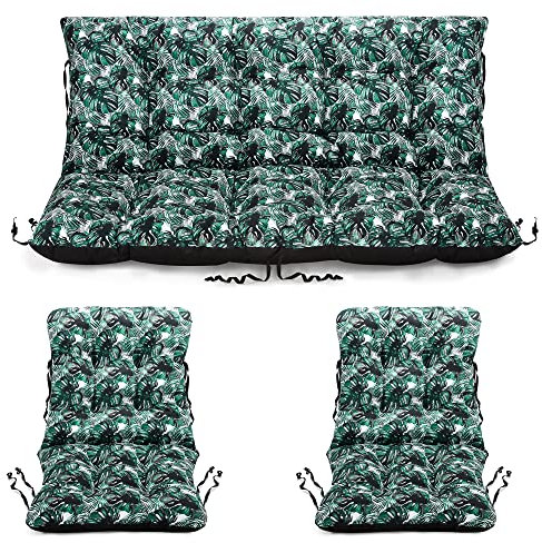 SuperKissen24. Sitzkissen Bankkissen Bankauflage - 120x50 cm und Rückenlehne 120x60 cm mit 2er 48x96 cm Stuhlkissen Set - Outdoor und Indoor