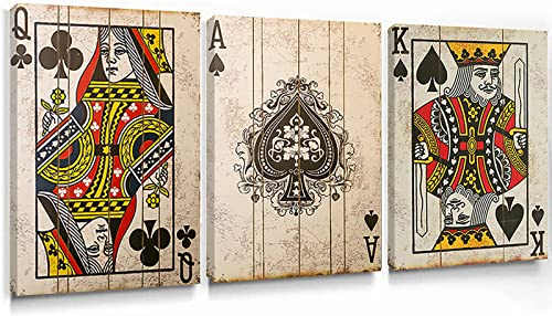 Acrimulcy Pik-Ass-Gemälde, modernes schwarzes goldenes Poker-Poster, Wandkunst, 50,8 x 71,1 cm, ungerahmt