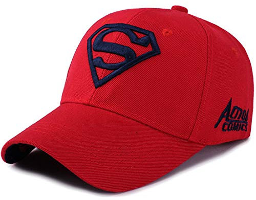 LAIFEKE Baseball Cap Superman Snapback Hat Stickerei Baseball Cap für Männer Frauen (Rot Marineblau)