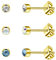 Artskin Damen Ohrstecker Titan Mädchen Ohrringe Hypoallergen Kristall Herren Ohrringe 5mm gold Frauen Geburtstags geschenke (5mm, Gold(001+AB+202))