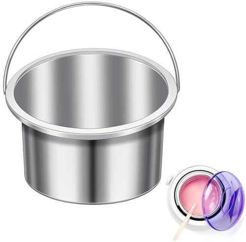 FOMIYES Hot Wax Warmer Pot Replacement, Electric Wax Heater Aluminum Pot, Facial Skin Hair Removal Spa Tool, Hair Removal Inner Pot Can, Wax Depilatory Machine for Salon (Silver)