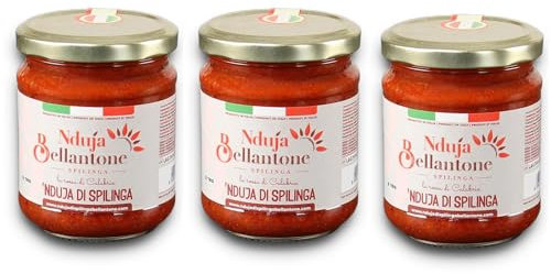 Creme Nduja di Spilinga Nduja scharfe Streichsalami mit 30% Chili aus Kalabrien im Glas 3x180gr