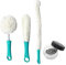 BokWin 3 Pcs Decanter Cleaner Set Flexible Wine Bottle Cleaning Brush with Decanter Cleaning Balls,Scourer Cleaning Tools for Glasses Goblets Cups Champagne Flutes(Green)