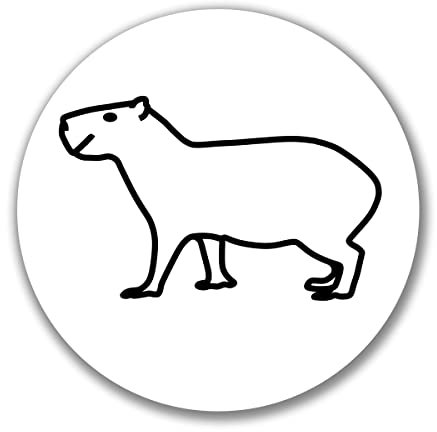 Huuraa Aufkleber Capybara Silhouette Geschenk 10cm Sticker Capybara Geschenkidee