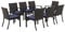 MFSTUDIO Gartenstühle 8er Set, Rattan Stühle Mit Armlehne, Outdoor Kissen Wetterfest, Garten Balkon Terrassen Möbel Set Sessel, Braun und Schwarz